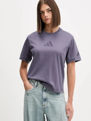 adidas t-shirt bawełniany adidas x Z.N.E damski kolor fioletowy JW7755