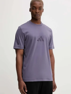 adidas t-shirt bawełniany adidas x Z.N.E męski kolor fioletowy z nadrukiem JW4740