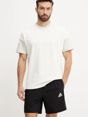 adidas t-shirt bawełniany ALL SZN CB Colorblock męski kolor beżowy z aplikacją JJ3679