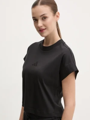 adidas t-shirt bawełniany ALL SZN damski kolor czarny JJ1235