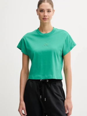 adidas t-shirt bawełniany ALL SZN damski kolor zielony JJ1240
