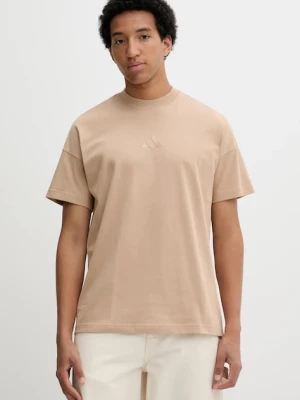 adidas t-shirt bawełniany All SZN męski kolor beżowy gładki JX5083