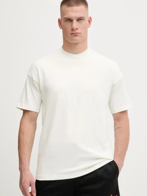 adidas t-shirt bawełniany All SZN męski kolor beżowy z aplikacją JL6552