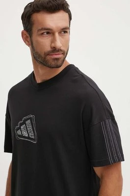 adidas t-shirt bawełniany All SZN męski kolor czarny z aplikacją IX1255