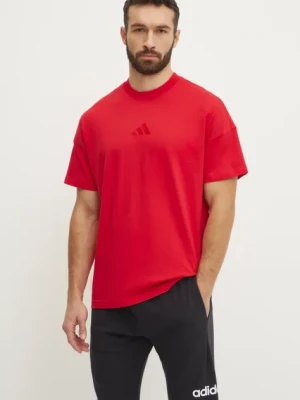 adidas t-shirt bawełniany ALL SZN męski kolor czerwony z aplikacją JC5346