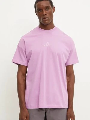 adidas t-shirt bawełniany All SZN męski kolor fioletowy gładki IY4149