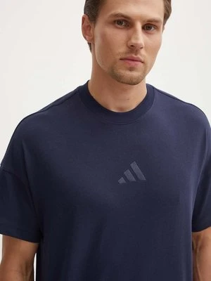 adidas t-shirt bawełniany All SZN męski kolor granatowy z aplikacją IY4135