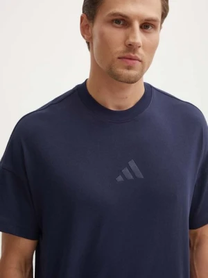 adidas t-shirt bawełniany All SZN męski kolor granatowy z aplikacją IY4135