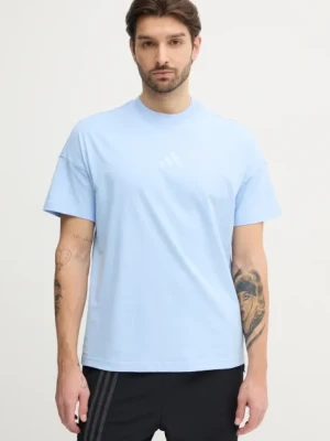 adidas t-shirt bawełniany ALL SZN męski kolor niebieski gładki JI6404