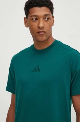 adidas t-shirt bawełniany All SZN męski kolor zielony gładki IY4143