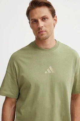 adidas t-shirt bawełniany All SZN męski kolor zielony gładki JD1010