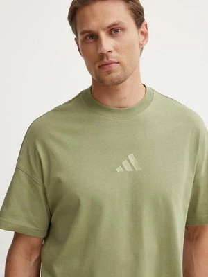 adidas t-shirt bawełniany All SZN męski kolor zielony gładki JD1010