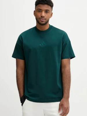 adidas t-shirt bawełniany All SZN męski kolor zielony gładki JX5079
