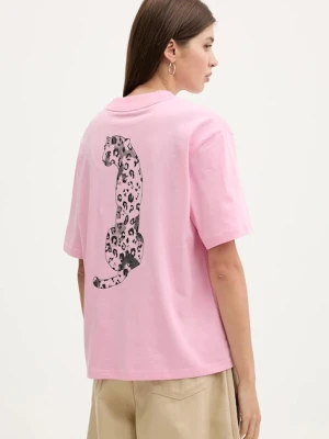 adidas t-shirt bawełniany Animal damski kolor różowy JV8532