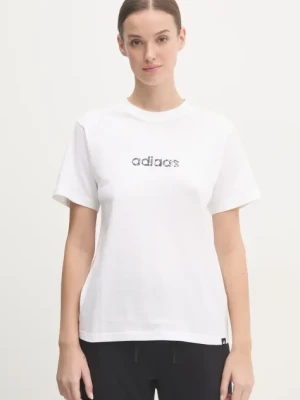 adidas t-shirt bawełniany Camo damski kolor beżowy JN1400