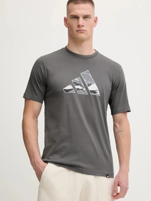 adidas t-shirt bawełniany Camo Logo męski kolor szary z nadrukiem KA7130