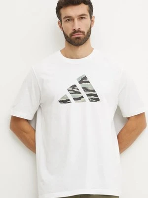 adidas t-shirt bawełniany Camo męski kolor beżowy z nadrukiem JI6770