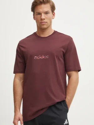 adidas t-shirt bawełniany Camo męski kolor czerwony z nadrukiem JN1404