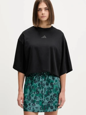 adidas t-shirt bawełniany City Escape Loose damski kolor czarny JV7112