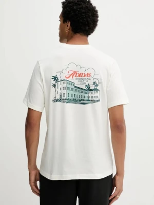 adidas t-shirt bawełniany Country Club Scenic Graphic Tee męski kolor beżowy wzorzysty JN2512