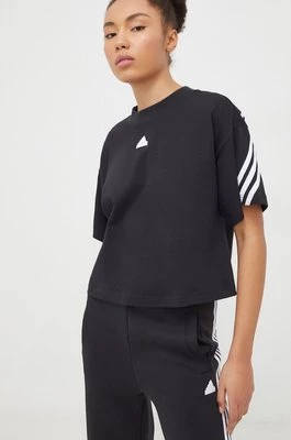 adidas t-shirt bawełniany damski kolor czarny IP1571