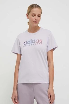 adidas t-shirt bawełniany damski kolor fioletowy IT4835