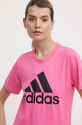 adidas t-shirt bawełniany damski kolor różowy IR5413