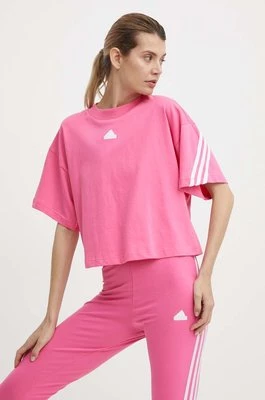 adidas t-shirt bawełniany damski kolor różowy IS3620
