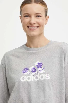 adidas t-shirt bawełniany damski kolor szary
