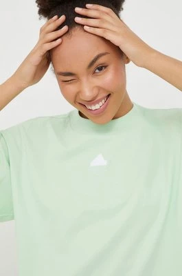 adidas t-shirt bawełniany damski kolor zielony