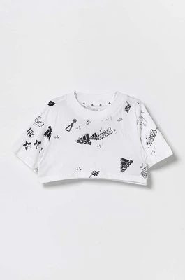 adidas t-shirt bawełniany dziecięcy JG BLUV Q3 AOPT kolor biały