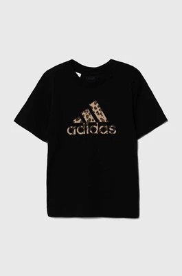 adidas t-shirt bawełniany dziecięcy kolor czarny