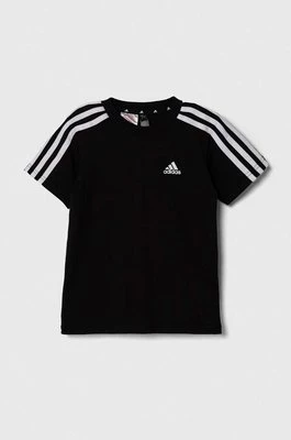 adidas t-shirt bawełniany dziecięcy LK 3S CO kolor czarny gładki