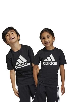 adidas t-shirt bawełniany dziecięcy LK BL CO kolor czarny z nadrukiem