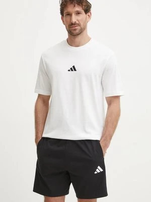 adidas t-shirt bawełniany Essential męski kolor beżowy gładki JF1092