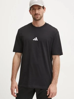 adidas t-shirt bawełniany Essential męski kolor czarny gładki JE9024