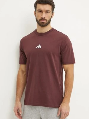 adidas t-shirt bawełniany Essential męski kolor czerwony gładki JF1098