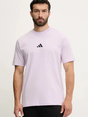 adidas t-shirt bawełniany Essential męski kolor fioletowy z aplikacją JD1781