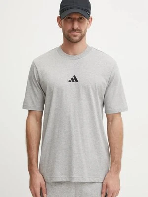 adidas t-shirt bawełniany Essential męski kolor szary melanżowy JF1091