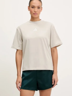 adidas t-shirt bawełniany Essentials damski kolor beżowy JE1219