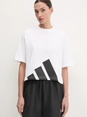 adidas t-shirt bawełniany Essentials damski kolor biały JG8737