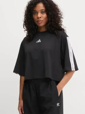 adidas t-shirt bawełniany Essentials damski kolor czarny JD4998