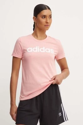 adidas t-shirt bawełniany Essentials damski kolor różowy IY9190