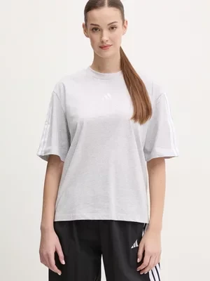 adidas t-shirt bawełniany Essentials damski kolor szary JE1217