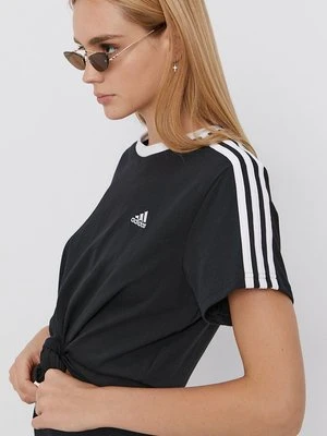 adidas T-shirt bawełniany Essentials kolor czarny GS1379