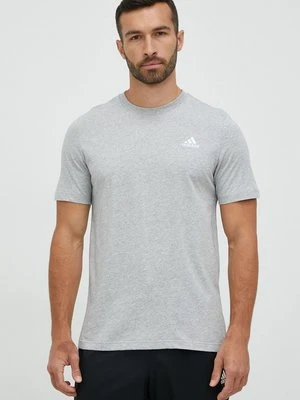 adidas t-shirt bawełniany Essentials kolor szary melanżowy IC9288