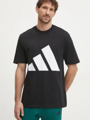 Zdjęcie produktu adidas t-shirt bawełniany Essentials męski kolor czarny z nadrukiem JE8945