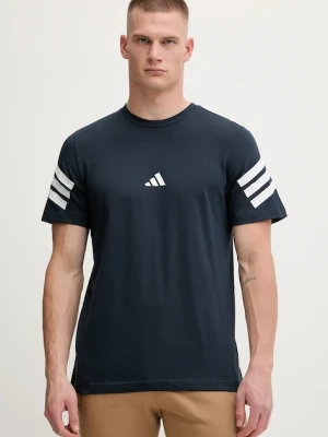 adidas t-shirt bawełniany Essentials męski kolor granatowy z nadrukiem JW4786