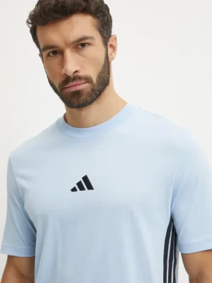 Zdjęcie produktu adidas t-shirt bawełniany Essentials męski kolor niebieski wzorzysty JE6397