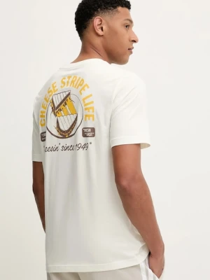 adidas t-shirt bawełniany Food Grilled Cheese Graphic Tee męski kolor beżowy z nadrukiem JM6459